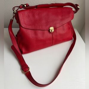 Banana Republic Melina Leather Purse with crossbody strap- Red - NWT